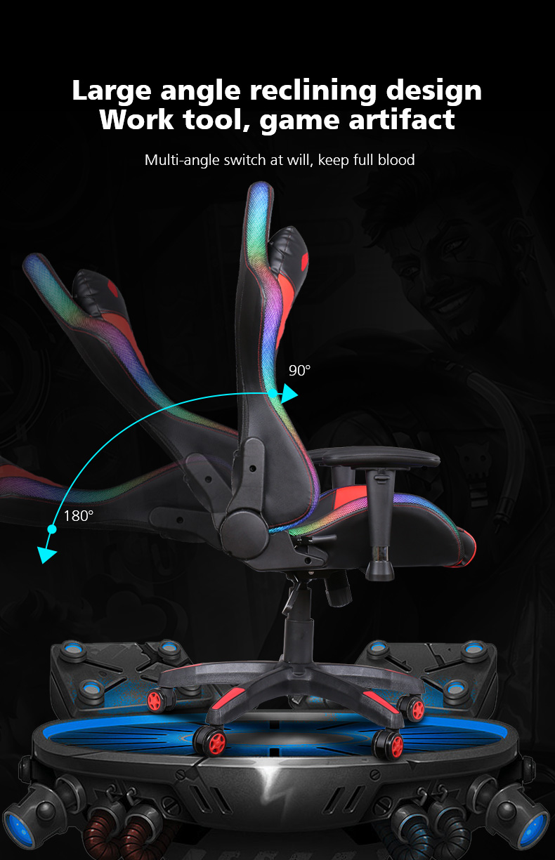 AULA F8041 RGB Gaming Chair Four Colors Cool Esports Chairs Comfortable Swivel Chair(图6)