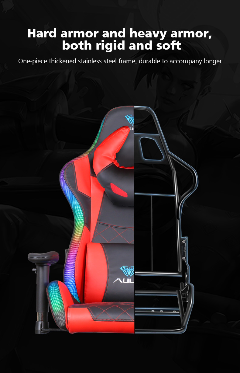 AULA F8041 RGB Gaming Chair Four Colors Cool Esports Chairs Comfortable Swivel Chair(图8)