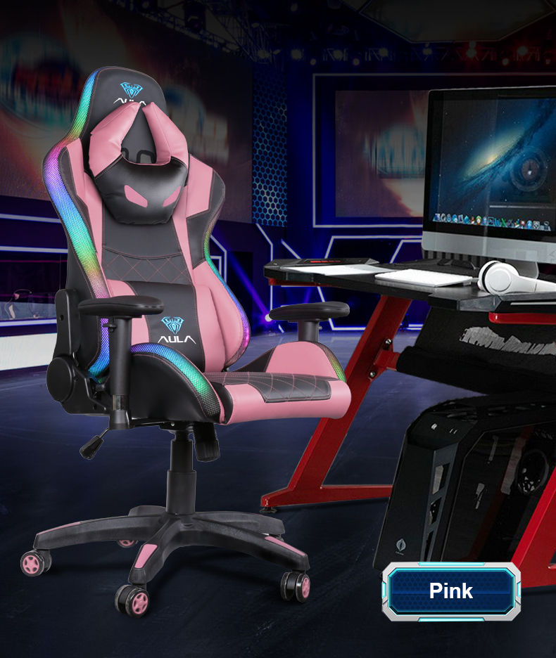 AULA F8041 RGB Gaming Chair Four Colors Cool Esports Chairs Comfortable Swivel Chair(图14)