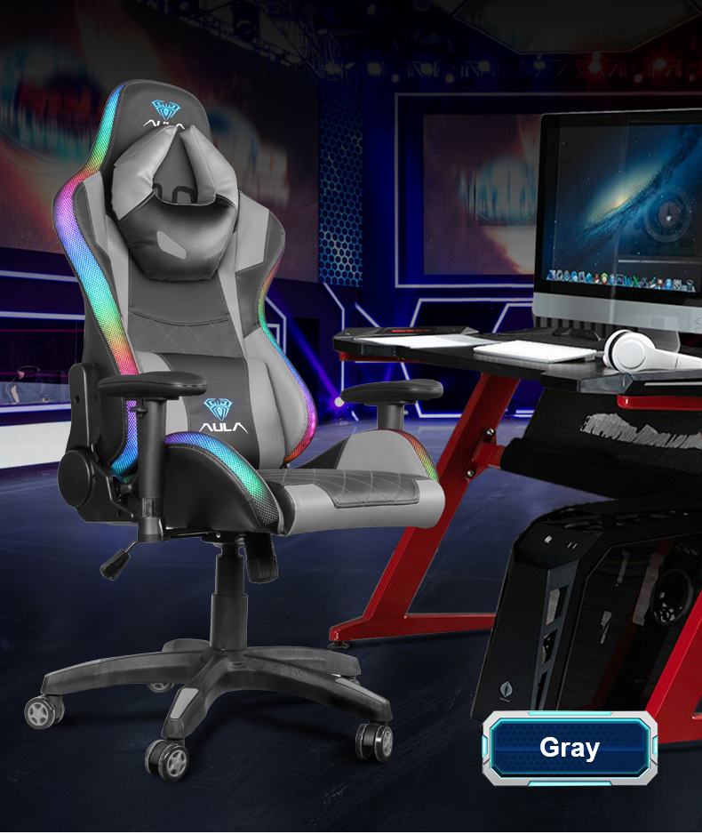 AULA F8041 RGB Gaming Chair Four Colors Cool Esports Chairs Comfortable Swivel Chair(图16)