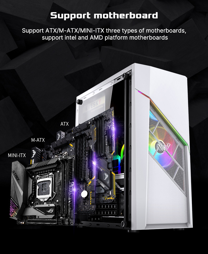AULA Gaming PC Case FZ003 Water Cooling Deivce Support ATX/M-ATX/MINI-ITX(图9)