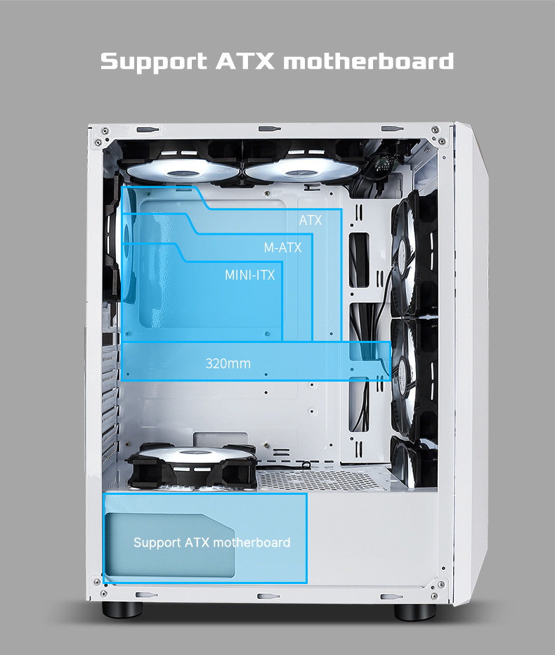 AULA FZ004 PC Gaming Case Supports ATX Motherboard(图10)