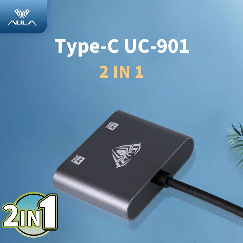 AULA UC-901 2 in 1 HUB Type C to hdmi and VGA(图7)