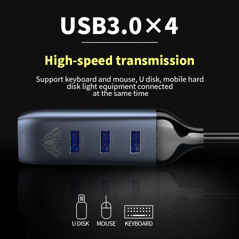 AULA OT-95118U Type-C to 4 port USB 3.0 HUB(图3)