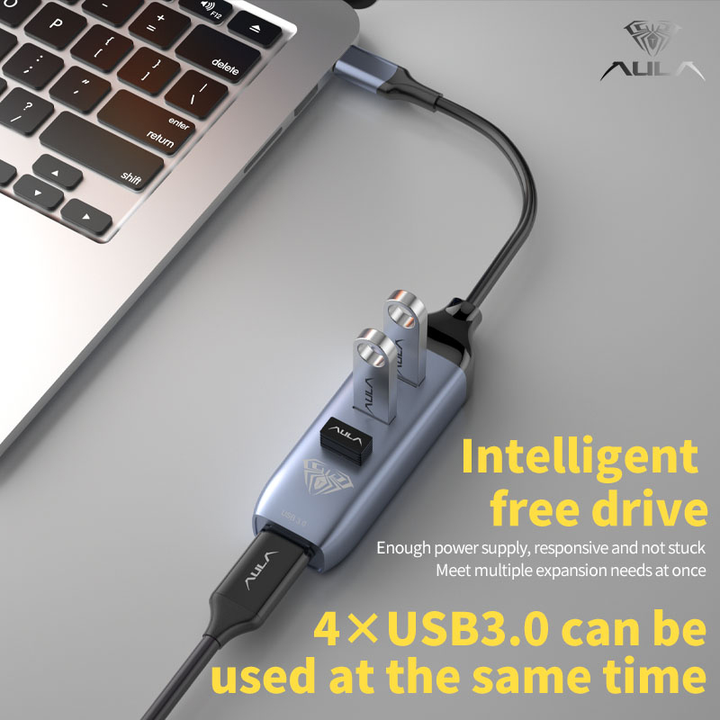 AULA OT-95118U Type-C to 4 port USB 3.0 HUB(图6)