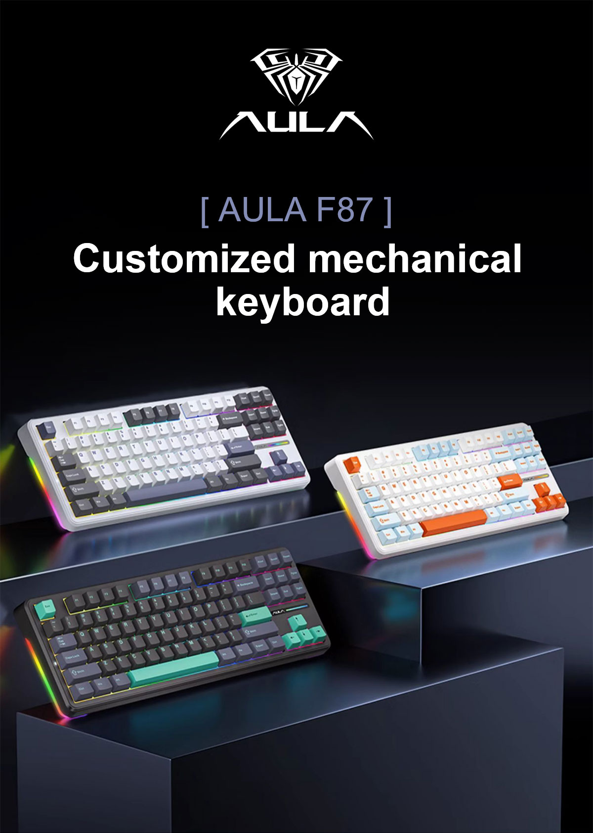 AULA F87 Gasket Mechanical Keyboard(图1)