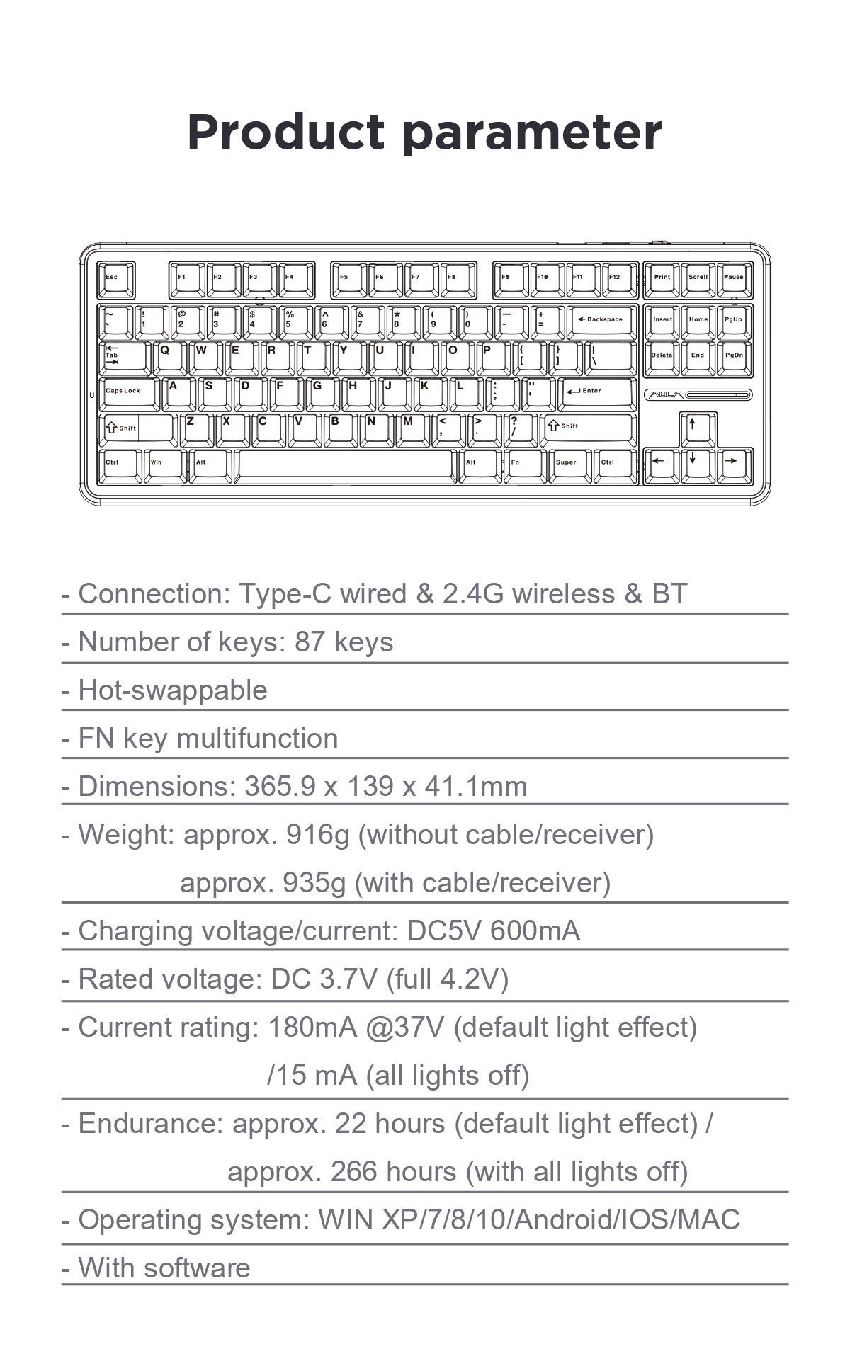 AULA F87 Gasket Mechanical Keyboard(图15)