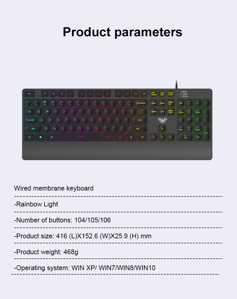 AULA T201 Wired Membrane Gaming Keyboard and Mouse Combo (图10)