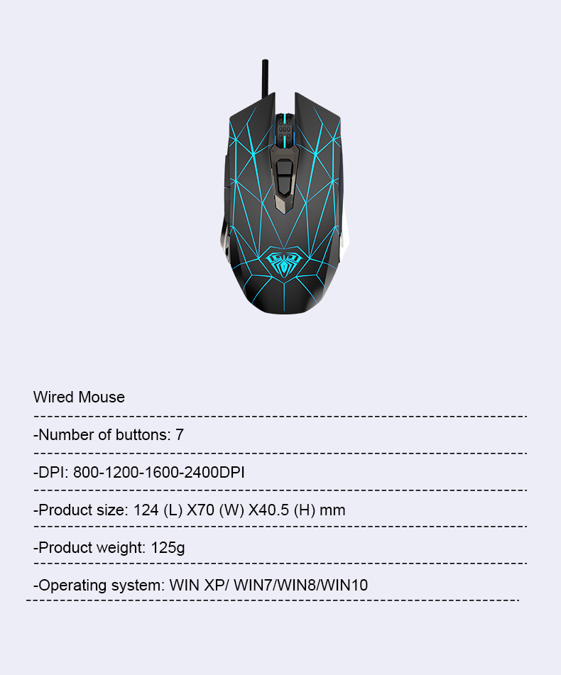 AULA T201 Wired Membrane Gaming Keyboard and Mouse Combo (图11)