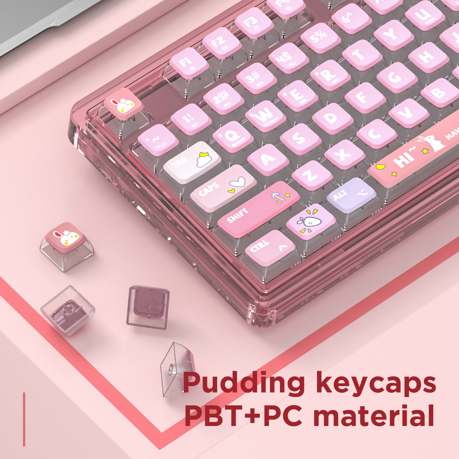 AULA-LEOBOG K81 Gasket Mechanical Keyboard-Pink(图3)