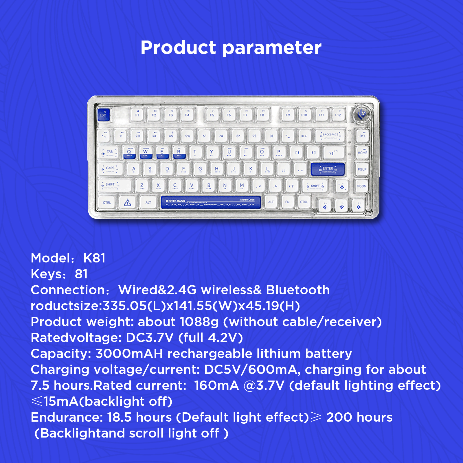 AULA-LEOBOG K81 Gasket Mechanical Keyboard-Blue(图7)