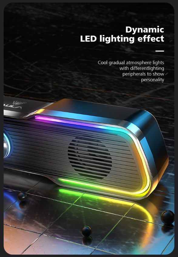 Colorful lights, stunning sound: Discover the top technology from the manufacturer of the AULA N-169B wired RGB gaming speaker!(图2)