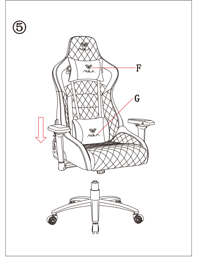 AULA Gaming Chair F1031-UKR 4D Armrest Ergonomic Esports Chair(图6)