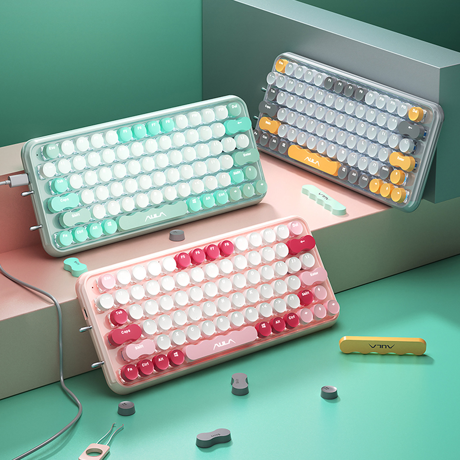 AULA F3680 3 in 1 mechanical Wired keybo