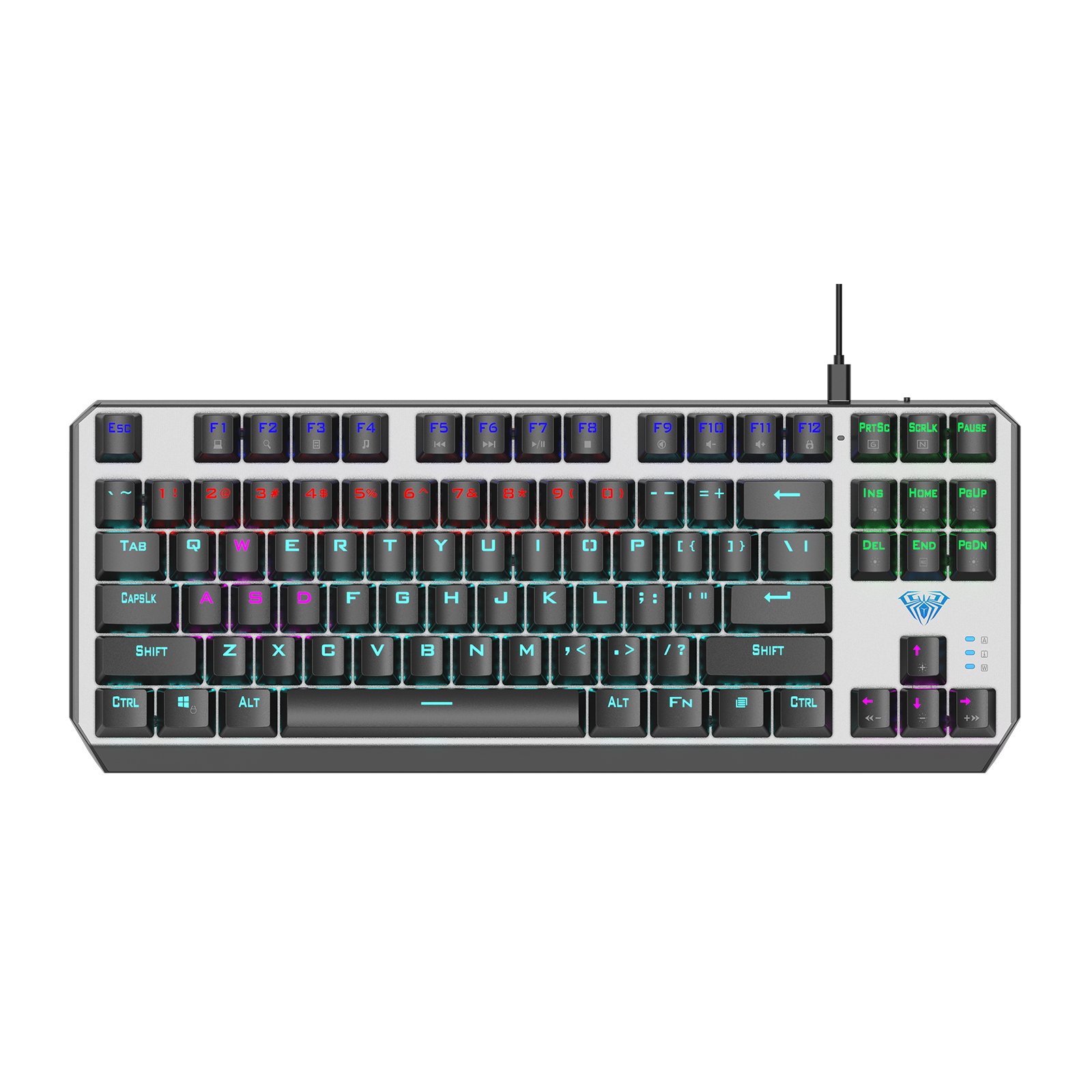 AULA F2067 87 Keys Black Keycaps Backlit