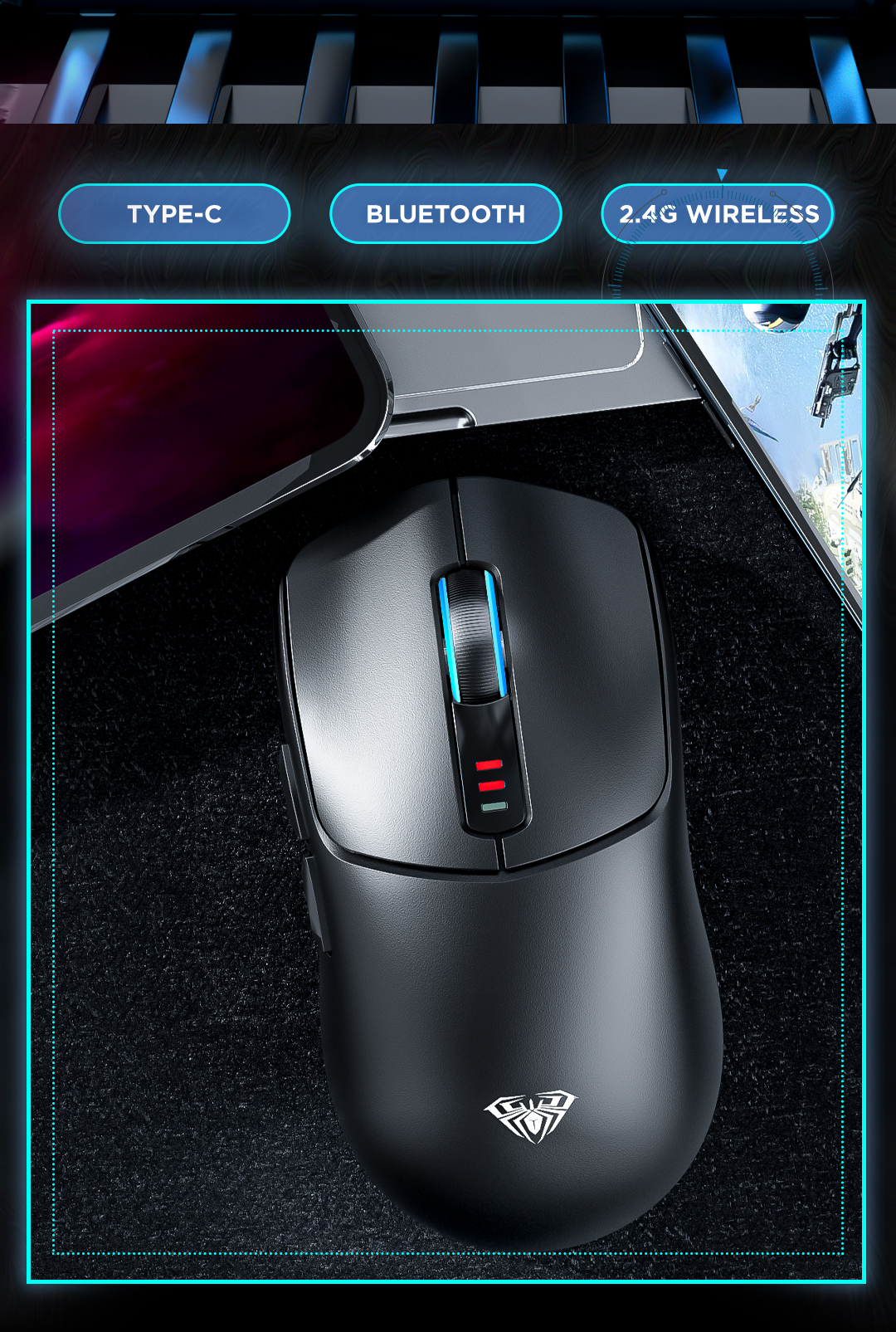 AULA SC580 Gaming Three mode Mouse(图2)
