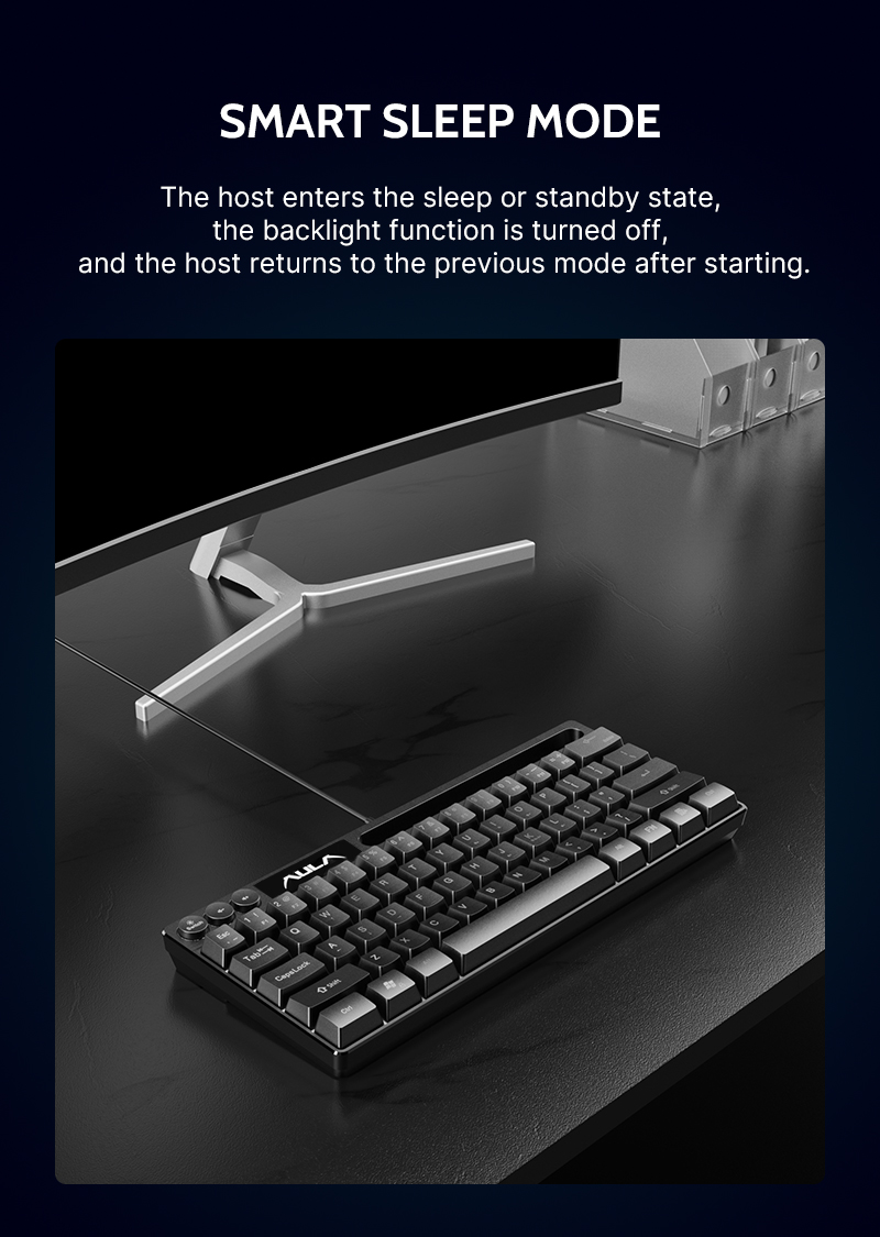 AULA F3061 wired mechanical feel keyboard desktop laptop small 61 key gaming keyboard for office gamerPink(图8)