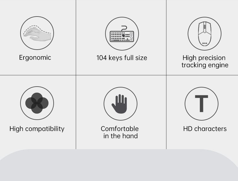 AULA  AC102 Wired keyboard and mouse combo(图2)