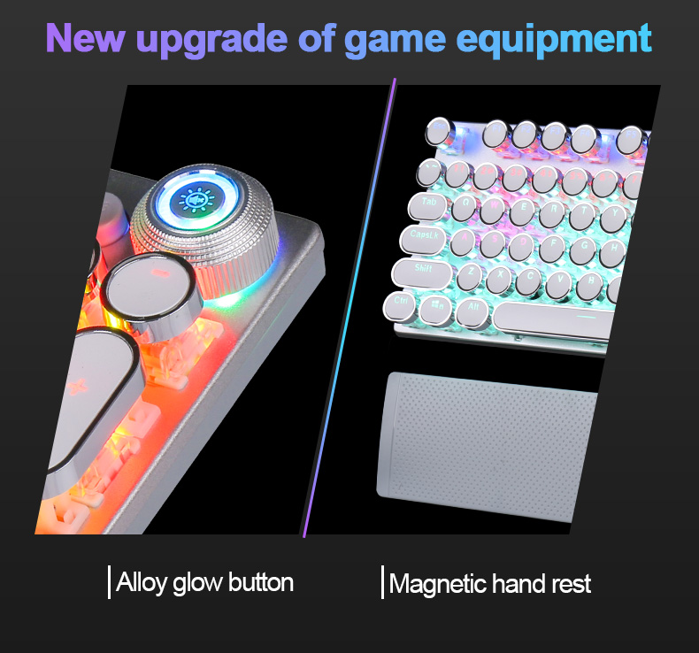 AULA F2088  104 keys White Punk Mechanical Gaming Keyboard(图2)