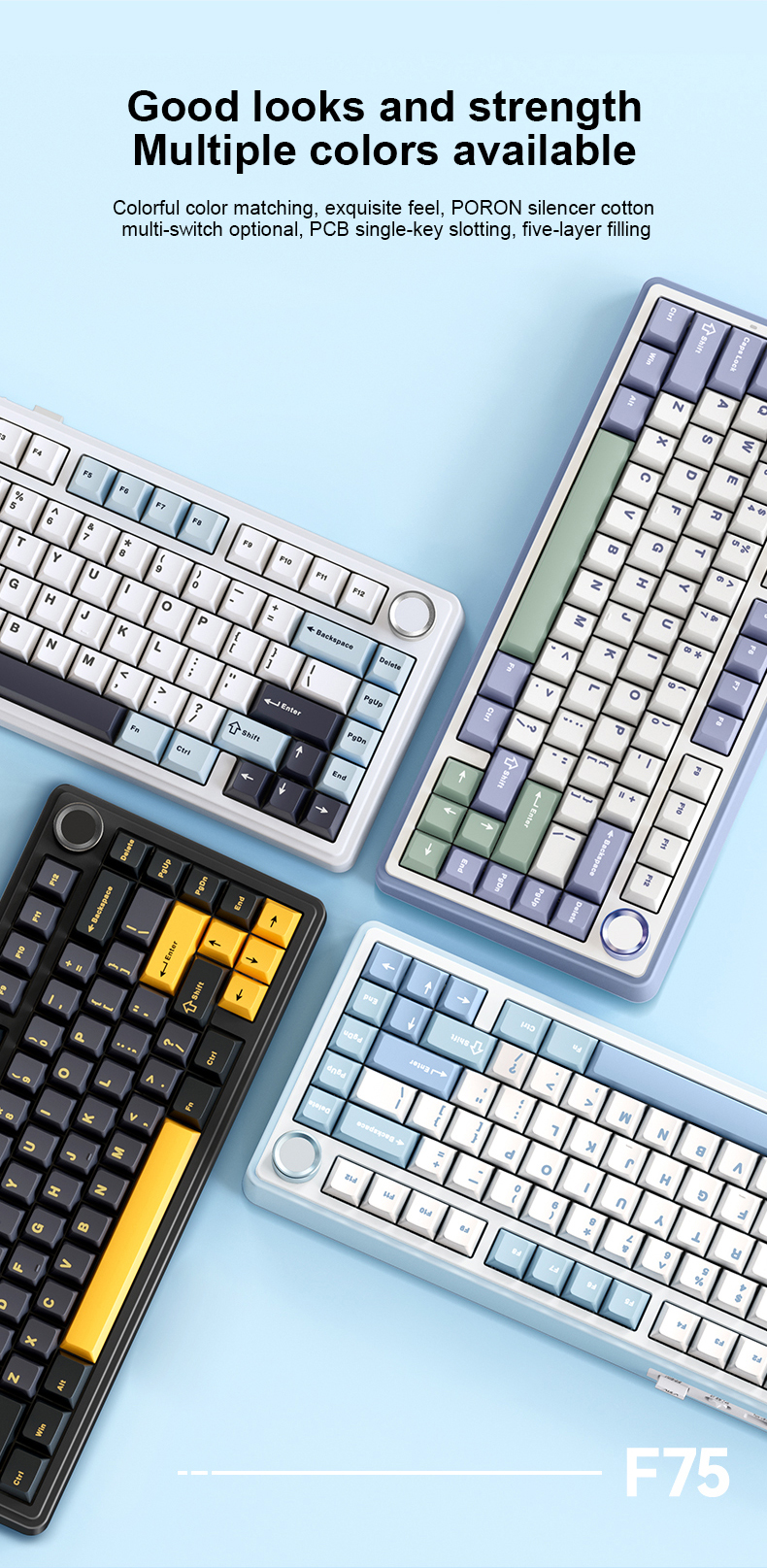 AULA F75  Gasket mechanical keyboard(图4)