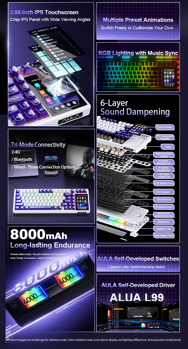 AULA L99 Smart Custom Mechanical Keyboard(图3) AULA L99 Smart Custom Mechanical Keyboard(图3)