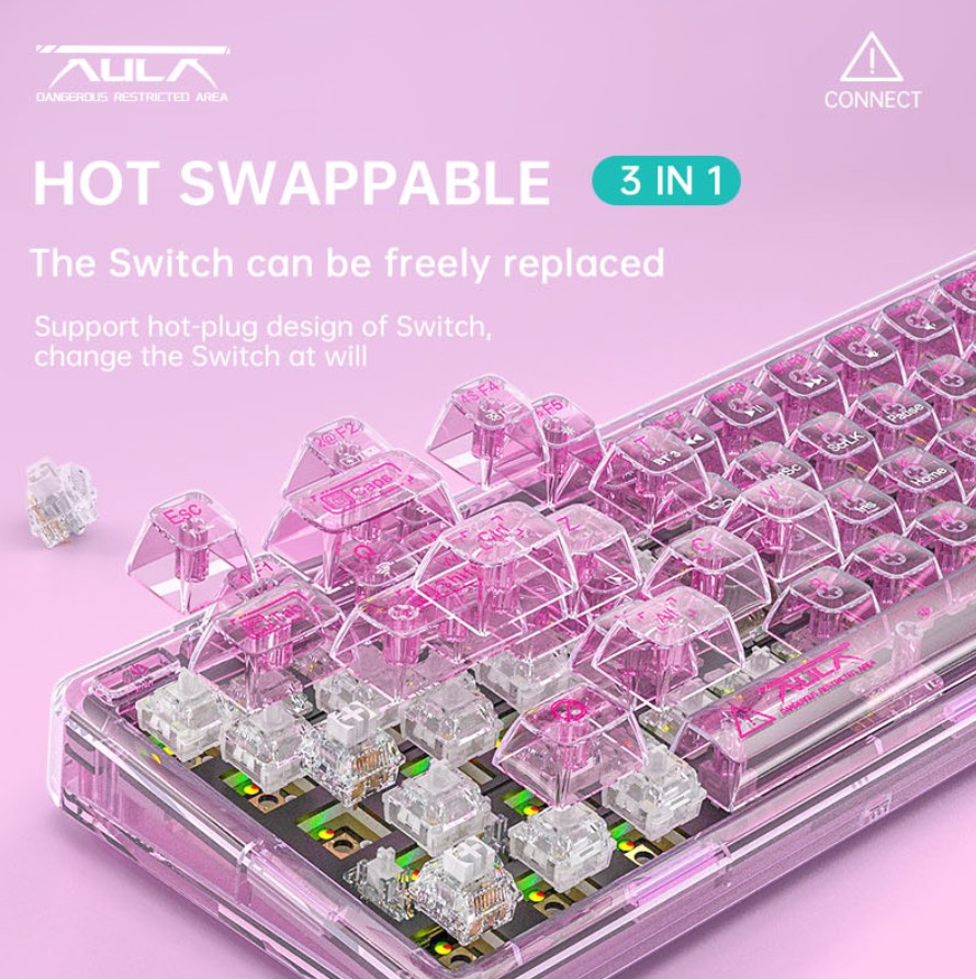 Can the AULA F68 Transparent Mechanical Keyboard Elevate Your Gaming and Work Experience?(图1)