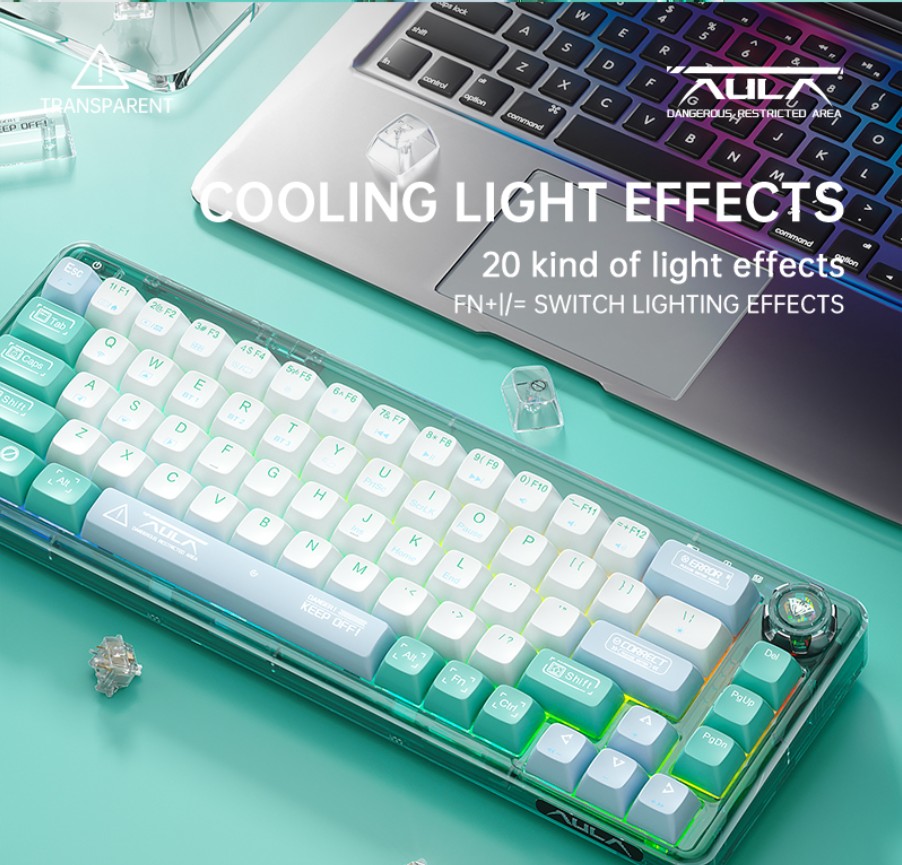 Can the AULA F68 Transparent Mechanical Keyboard Elevate Your Gaming and Work Experience?(图3)