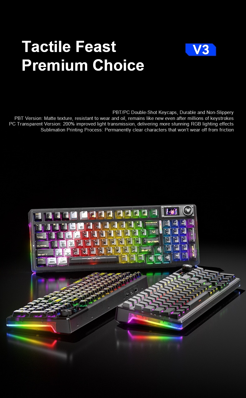 AULA F98PRO V3 Tri-Mode Smart Screen Customizable Keyboard(图15) AULA F98PRO V3 Tri-Mode Smart Screen Customizable Keyboard(图15)