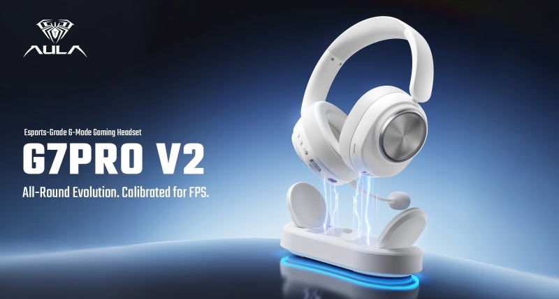 AULA G7PRO V2 Gaming Headset – FPS Gaming Headset with 53mm Driver & RGB Charging Dock(图1)