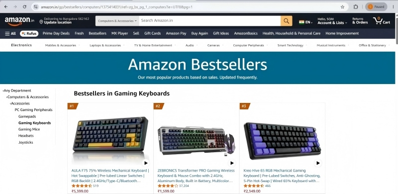 AULA F75 Officially Ranks #1 on Amazon India(图1) AULA F75 Officially Ranks #1 on Amazon India(图1)