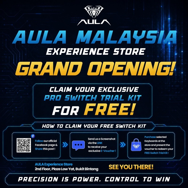 AULA Malaysia Experience Store Opens at Plaza Low Yat with Exclusive Gaming Gear Giveaway(图1)