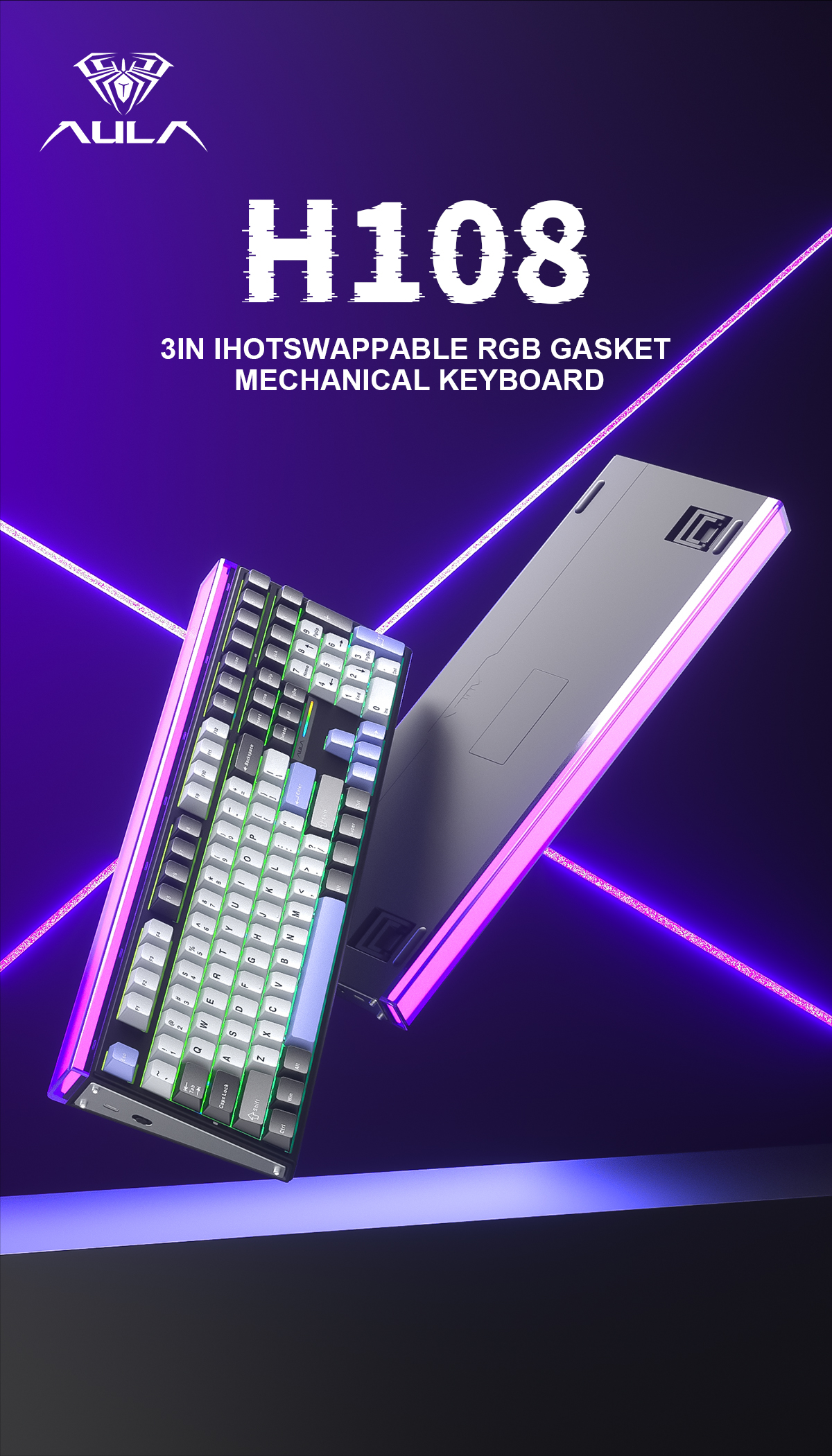 AULA H108 Gasket Mechanical Keyboard(图1)