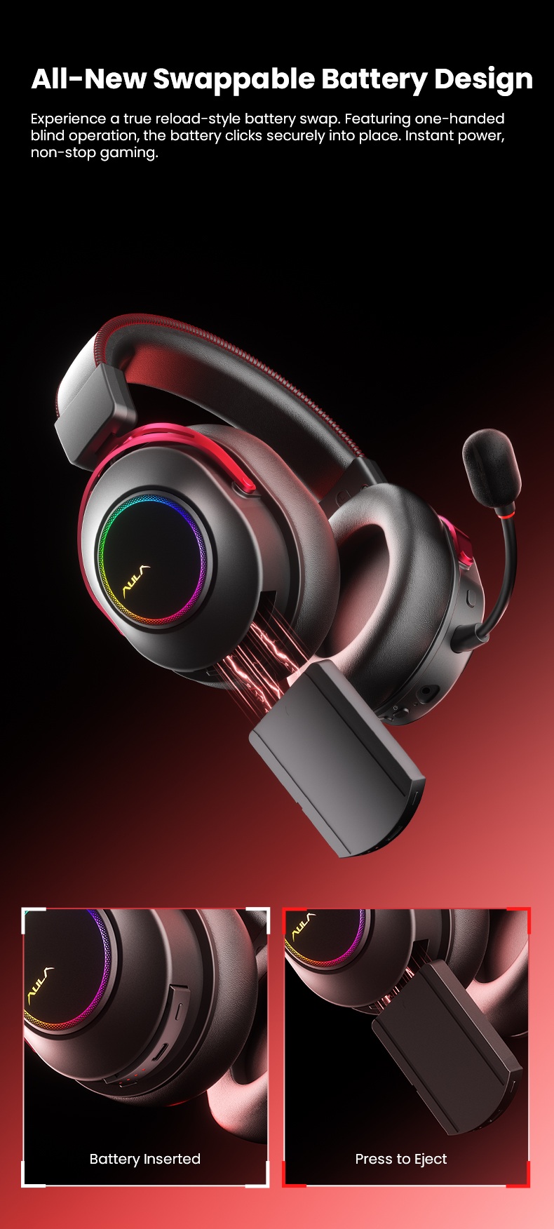 AULA G9 Wireless Gaming Headset(图3) AULA G9 Wireless Gaming Headset(图3)