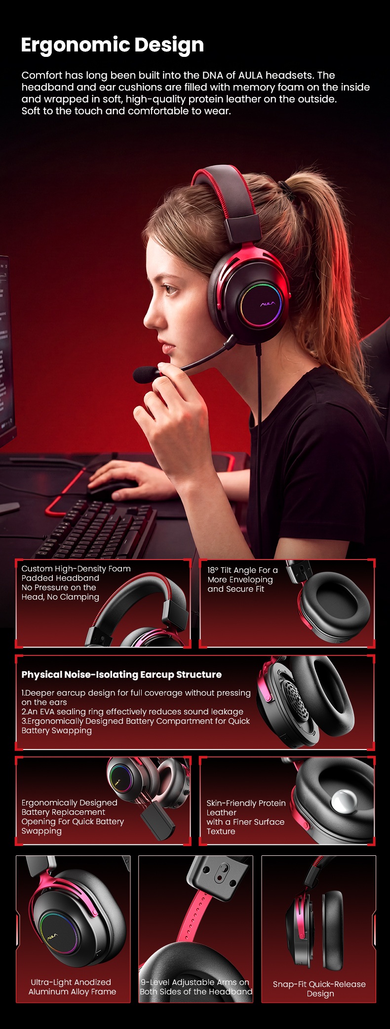 AULA G9 Wireless Gaming Headset(图15) AULA G9 Wireless Gaming Headset(图15)